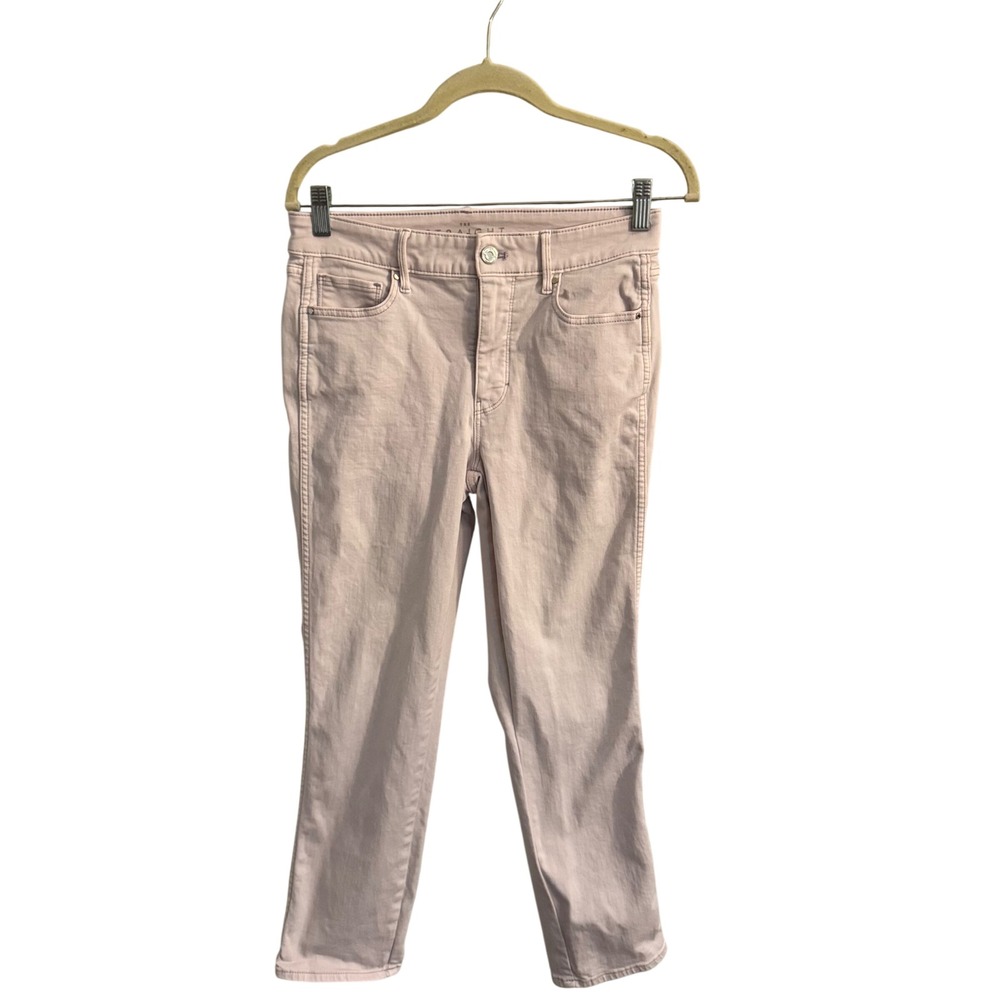 Ann Taylor The Straight High Rise Jeans Lavender Stretch Cropped Pants Womens 4